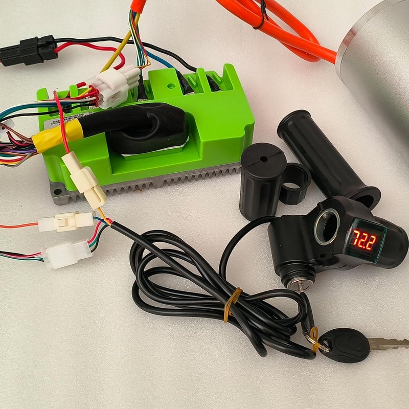 doinal Electric Twist Throttle Grips, Electric Scooter Three Speed Throttle Handlebar, LED Battery Voltage Display Electric Bike Throttle Accelerator Aluminium Speed Control - Image 5